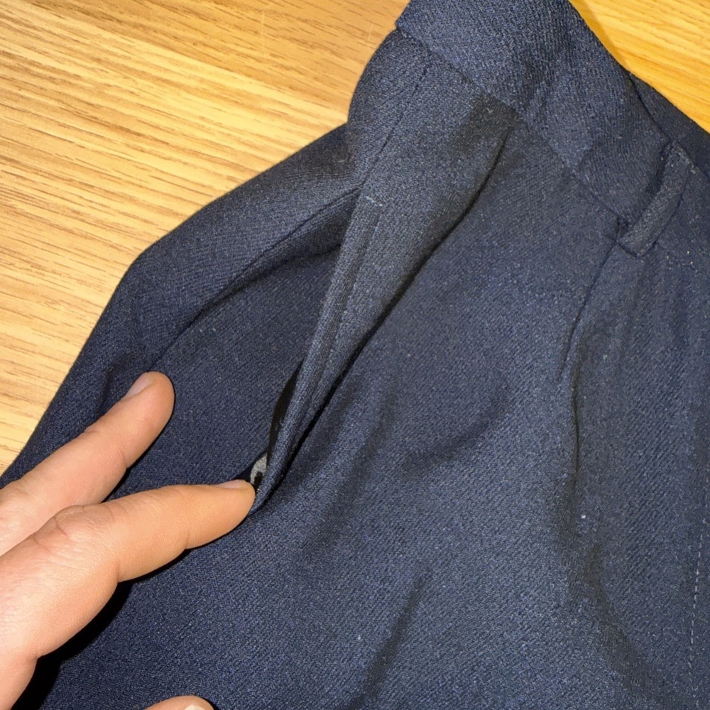 Lauren Ralph Lauren Womens Navy Blue Wide Leg Wool Pants Size 4 ~FLAT FRONT~ NWT - Picture 3 of 8